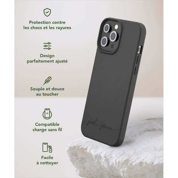 Svart biologiskt nedbrytbart skal till iPhone 13 Pro Max Just Green