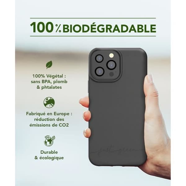 Svart biologiskt nedbrytbart skal till iPhone 13 Pro Max Just Green