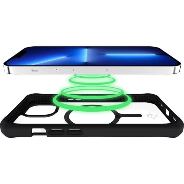 Förstärkt fodral Apple iPhone 14 Max kompatibelt MagSafe Hybrid Solid Transparent Black Itskins