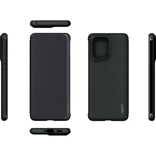 Flipcover - Oppo - Find X5 Pro - Svart - Hård - Lock