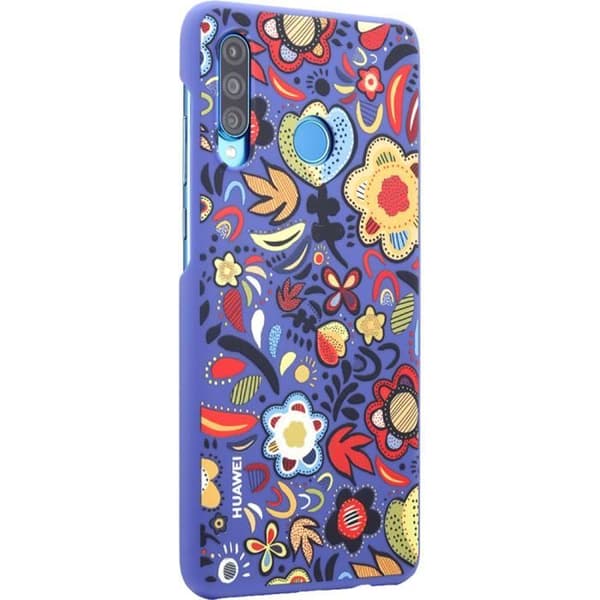 Coque - Huawei - P30 Lite - Semi-rigidh - Blommig - Blå