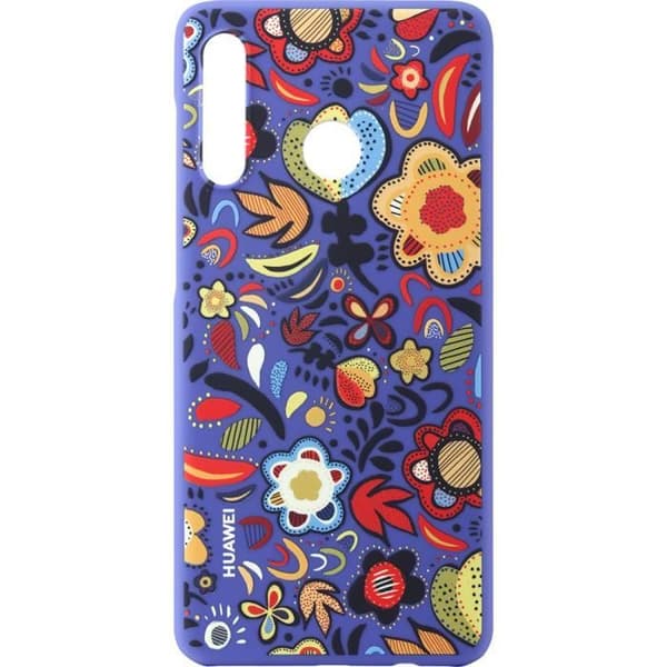 Coque - Huawei - P30 Lite - Semi-rigidh - Blommig - Blå