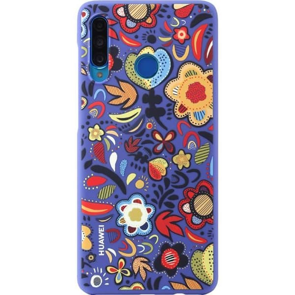 Coque - Huawei - P30 Lite - Semi-rigidh - Blommig - Blå