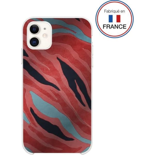 Resinfodral till iPhone XR / 11 Spegel rosa tiger - Made in France Bigben
