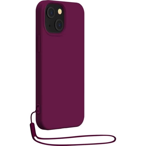 Apple iPhone 14 Max Silikonfodral + matchande handledsrem Violet Bigben