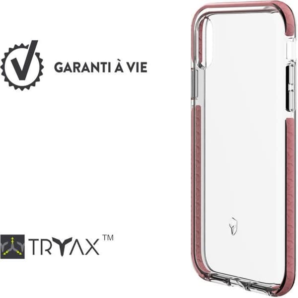 Skyddande skal - Force Case - New Life - iPhone XR - Fallmotstånd 1,5m - Rosa kant