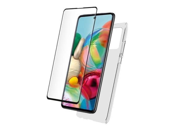 Pack mjuk skal - Samsung - A71 - Härdat glas - Skärm skydd - Semi-rigid
