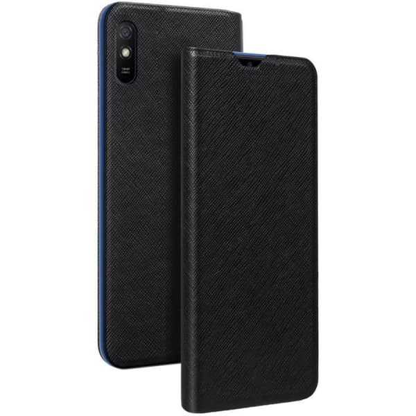 Stativ foliofodral - Xiaomi - Redmi 9A - Svart - Hårt skal - Frontflik