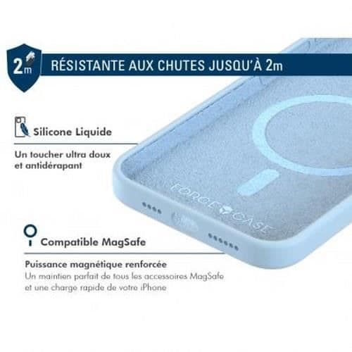 MagSafe-kompatibelt silikonförstärkt fodral till iPhone 15 Plus Force Fodral Blå