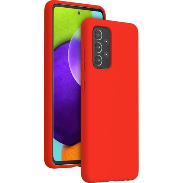 Rött SoftTouch silikonfodral för Samsung G A52 4G / A52 5G / A52s 5G Bigben