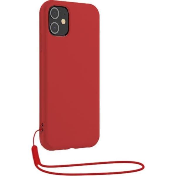 Apple iPhone 12 / 12 Pro Silikon SoftTouch-fodral med handledsrem Red Bigben