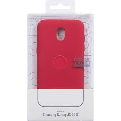 Fodral - Colorblock - Samsung Galaxy J3 2017 - Röd - Stel - Soft Touch
