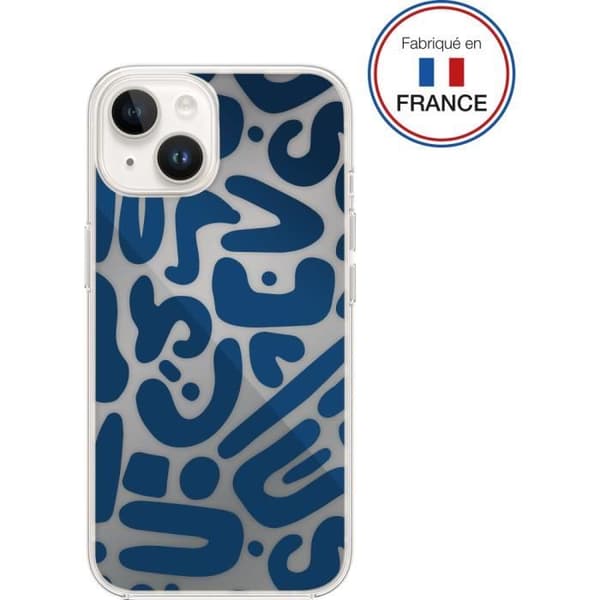 iPhone 13/14 Resin Fodral Blå mönster - Tillverkad i Frankrike Bigben
