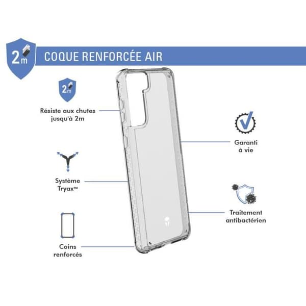 AIR-förstärkt fodral Livstidsgaranti Transparent för Samsung G S21+ 5G Force-fodral
