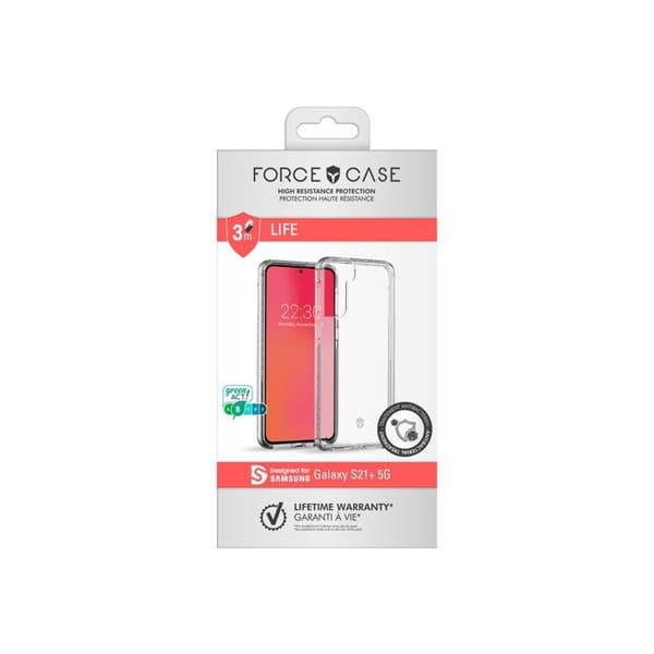 Förstärkt fodral LIFE Livstidsgaranti Transparent för Samsung G S21+ 5G Force Fodral