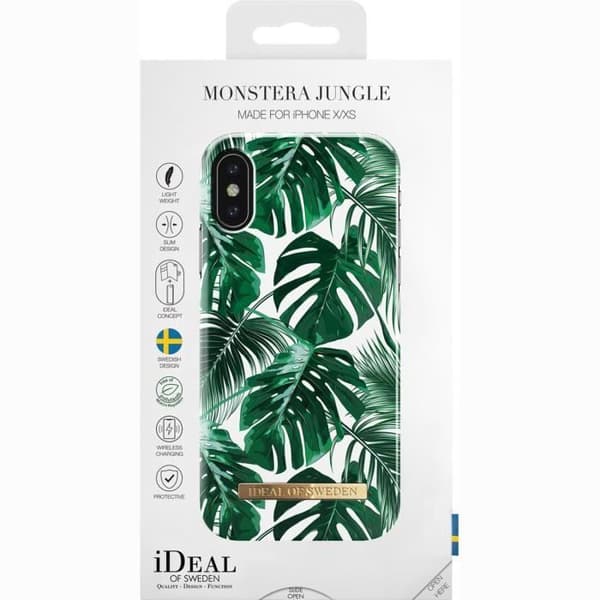 iDeal of Sweden Fashion iPhone Xs - X Fodral - Monstera Jungle Flerfärgad, Vit, Grön