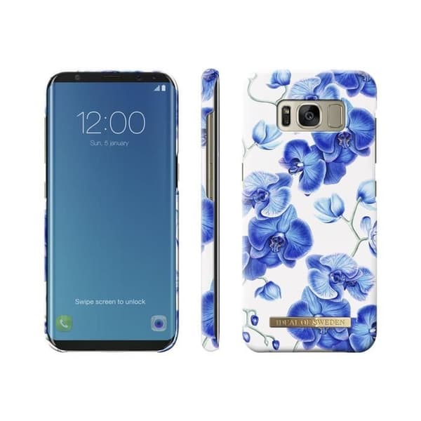IDEAL Fashion Case S-S18 Baby Blue Orchid Plast Mobiltelefon Skyddsfodral för Samsung Galaxy S8