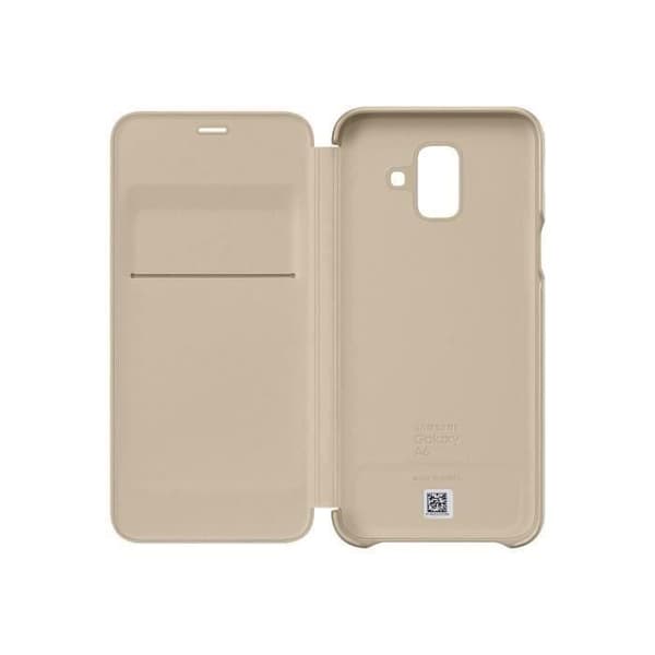 Flip Wallet Fodral - Samsung - Galaxy A6 2018 - Guld - Smal design - Skyddsflik