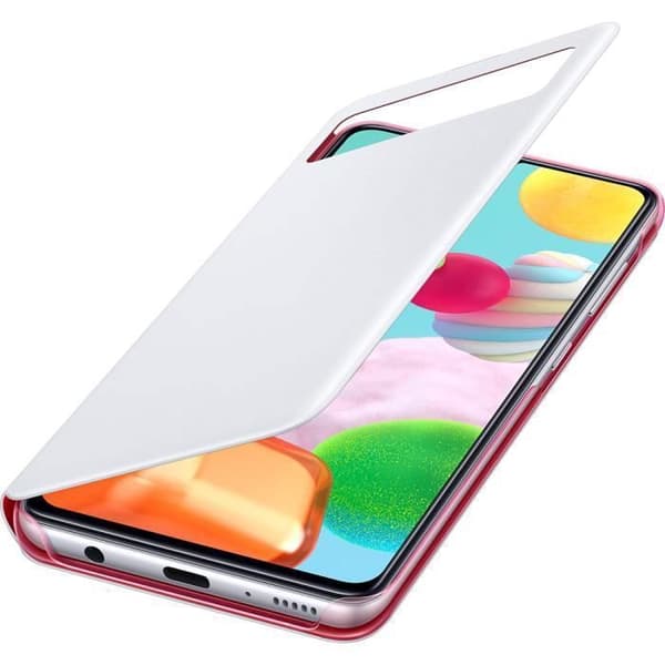 Samsung Clear Zone White Folio-fodral för Galaxy A41 A415
