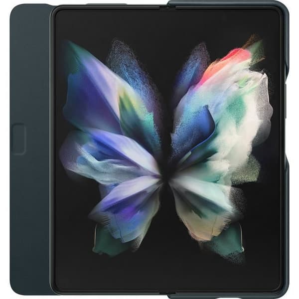 Läderfodral - Samsung - Z Fold3 - Grön - Halvstyv - Flik