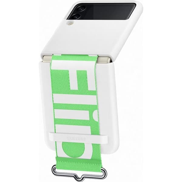 Fodral - SAMSUNG - Z Flip3 - Silikon - Mjuk - Med rem - Vit