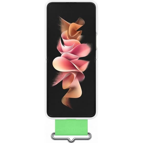 Fodral - SAMSUNG - Z Flip3 - Silikon - Mjuk - Med rem - Vit
