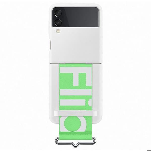 Fodral - SAMSUNG - Z Flip3 - Silikon - Mjuk - Med rem - Vit