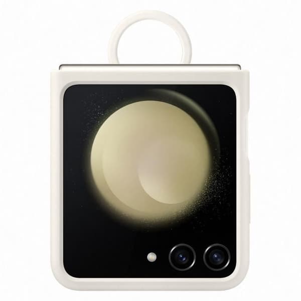 Samsung mobilfodral och skal Silikonfodral med ring Z Flip 5 Cream