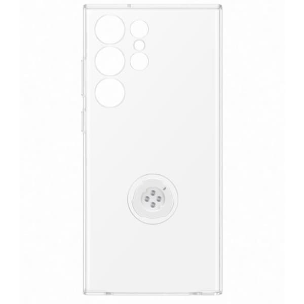 SAMSUNG genomskinligt fodral med S23 Ultra löstagbart stativ