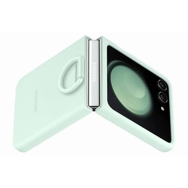 Samsung mobilfodral och skal Silikonfodral med ring Z Flip 5 Vattengrön