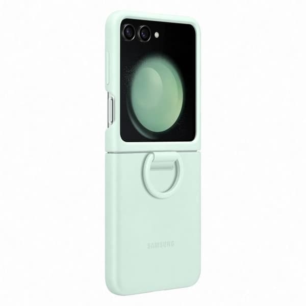 Samsung mobilfodral och skal Silikonfodral med ring Z Flip 5 Vattengrön