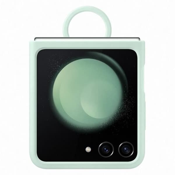 Samsung mobilfodral och skal Silikonfodral med ring Z Flip 5 Vattengrön