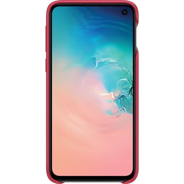 Samsung S10e Läderfodral - Burgundy Röd