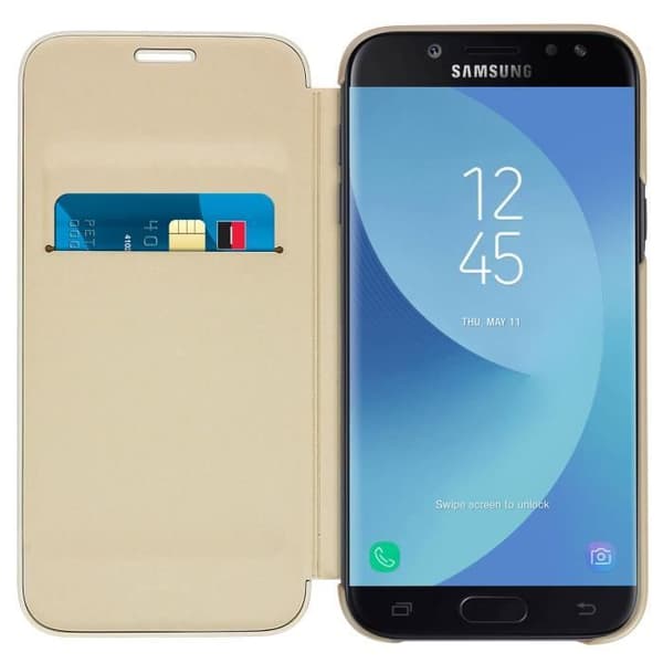 Samsung J5 2017 Flip Wallet Fodral - Guld