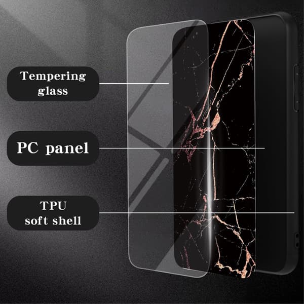 SKALO Samsung A05s 4G Marmori karkaistu lasi TPU-suojakuori - #1
