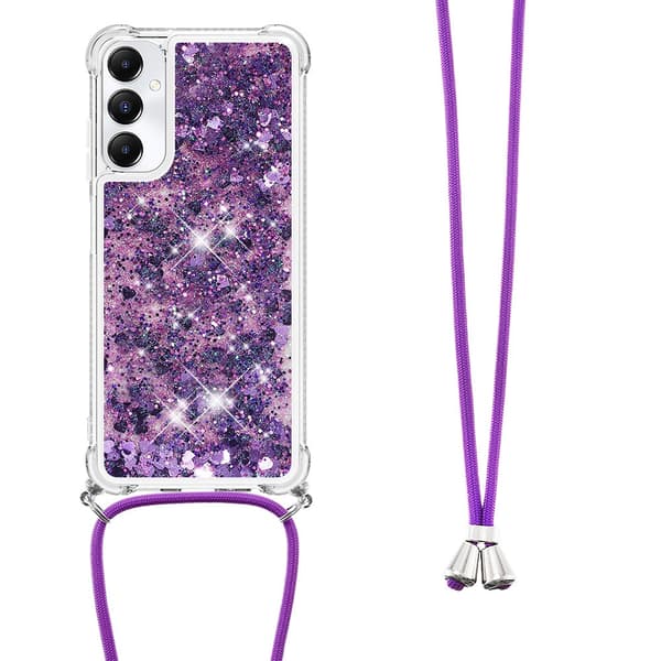 SKALO Samsung A05s 4G Kvicksand Glitter Mobilhalsband - Lila