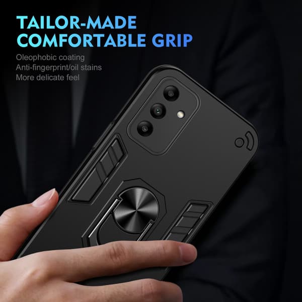 SKALO Samsung A05s 4G Armor Hybrid Metallring skal - Svart