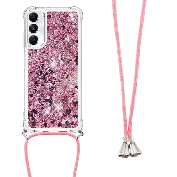 SKALO Samsung A05s 4G Juoksuhiekka Glitter Mobile kaulapanta - Pinkki