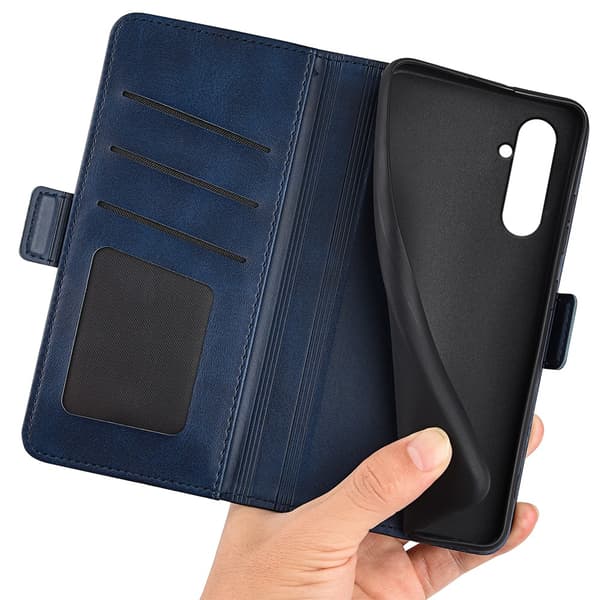SKALO Samsung A05s 4G Premium Wallet Flip Cover - Blå