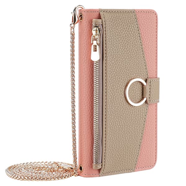 SKALO Samsung A05s 4G Litchi Makeup Mirror Flip Cover - Pink