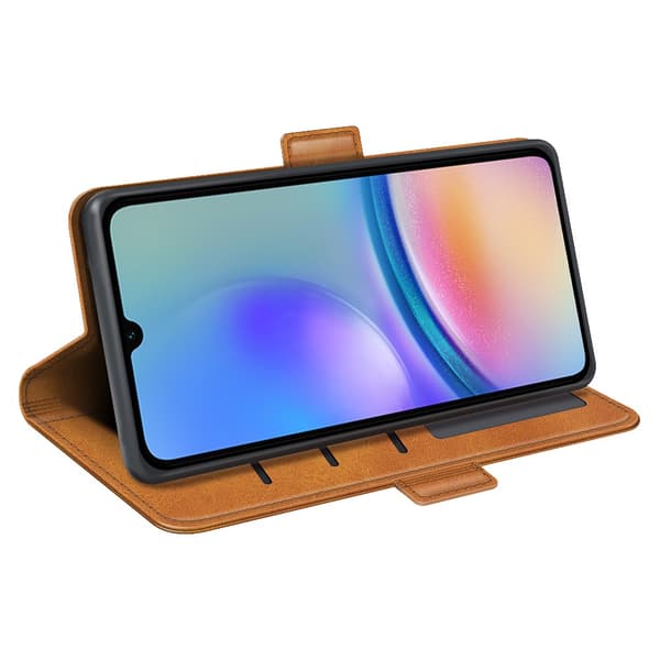 SKALO Samsung A05s 4G Premium Wallet Flip Cover - Lys brun
