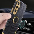 Miniatyrbillede 4 af 6: SKALO Samsung A25 5G Crocodile Guldkant Ring Cover - Hvid