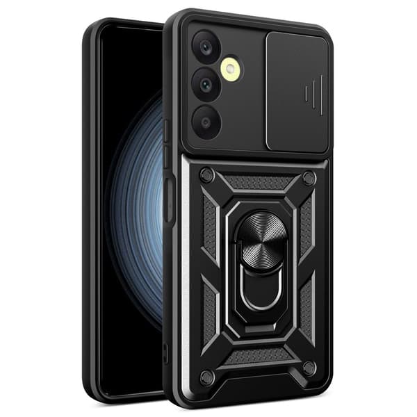 SKALO Samsung A25 5G Armor hybridi metallirengas kameran liukusäädin - Musta