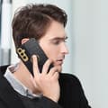 Pikkukuva 5 / 6: SKALO Samsung A25 5G Krokotiili Kultainen Ring Reuna Kuori - Musta