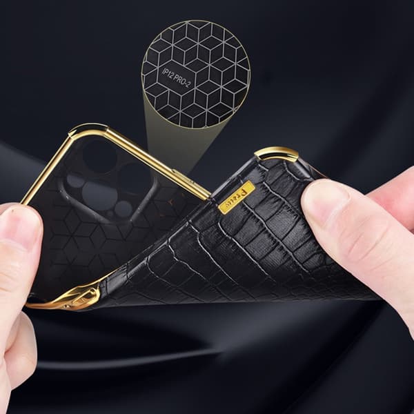 SKALO Samsung A25 5G Krokotiili Kultainen Ring Reuna Kuori - Vihreä