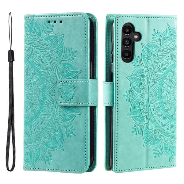 SKALO Samsung A25 5G Mandala lompakkokotelo - Turkoosi