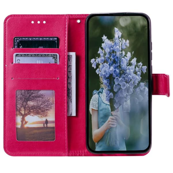 SKALO Samsung A25 5G Mandala lompakkokotelo - Cerise