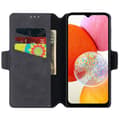 Pikkukuva 2 / 7: SKALO Samsung A25 5G MUXMA Saffiano PU-nahka Lompakkokotelo - Musta