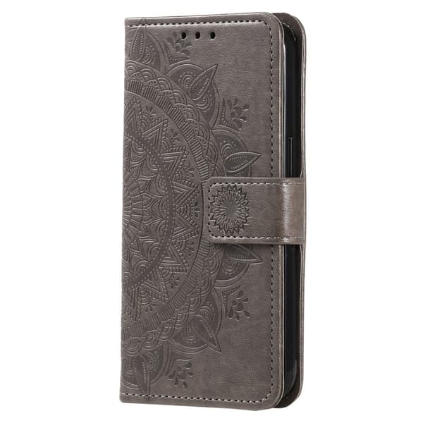 SKALO Samsung S23 FE Mandala lompakkokotelo - Harmaa