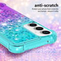 Pikkukuva 4 / 7: SKALO Samsung S23 FE Juoksuhiekka Glitter Sydämet TPU kuori - Turkoosi-Violetti